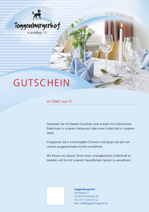 Gutschein Toggenburgerhof – Bild 2