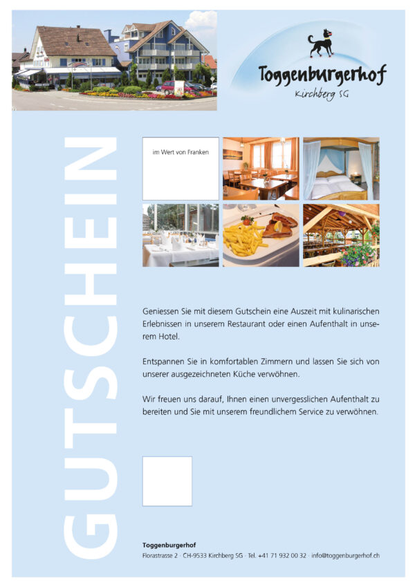 Gutschein Toggenburgerhof – Bild 2